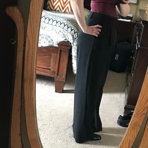GAP Black Dress Pant Pockets Full Trouser Belted 4